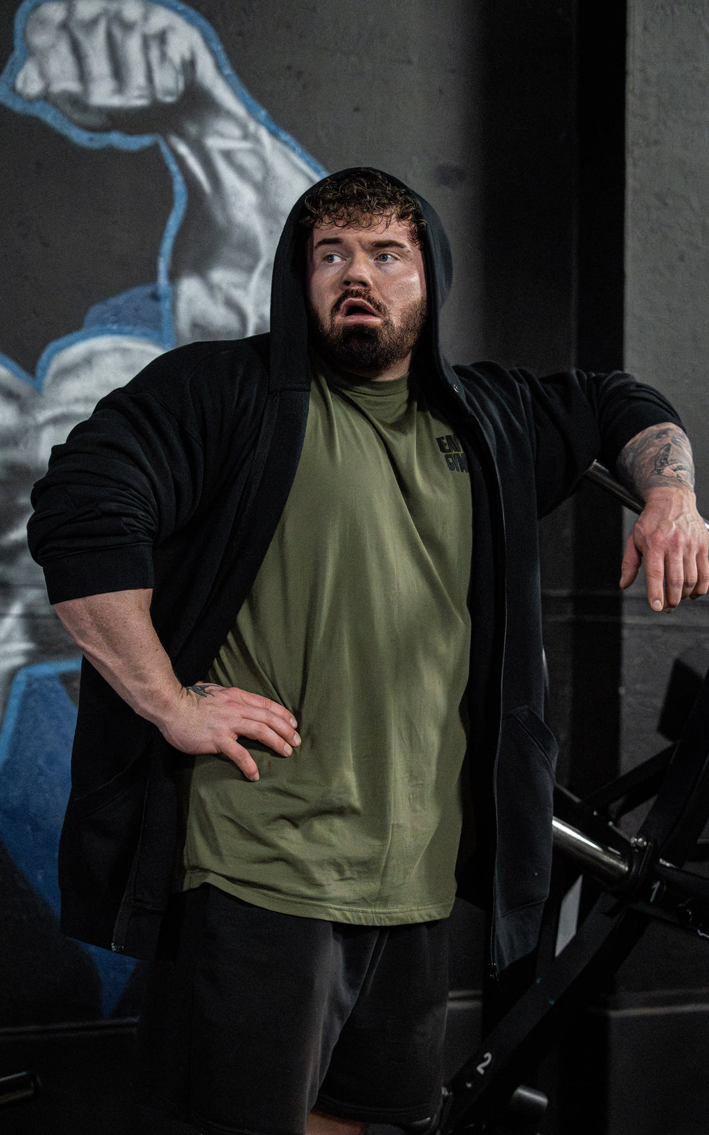 White on Black Zip Up Hoodie