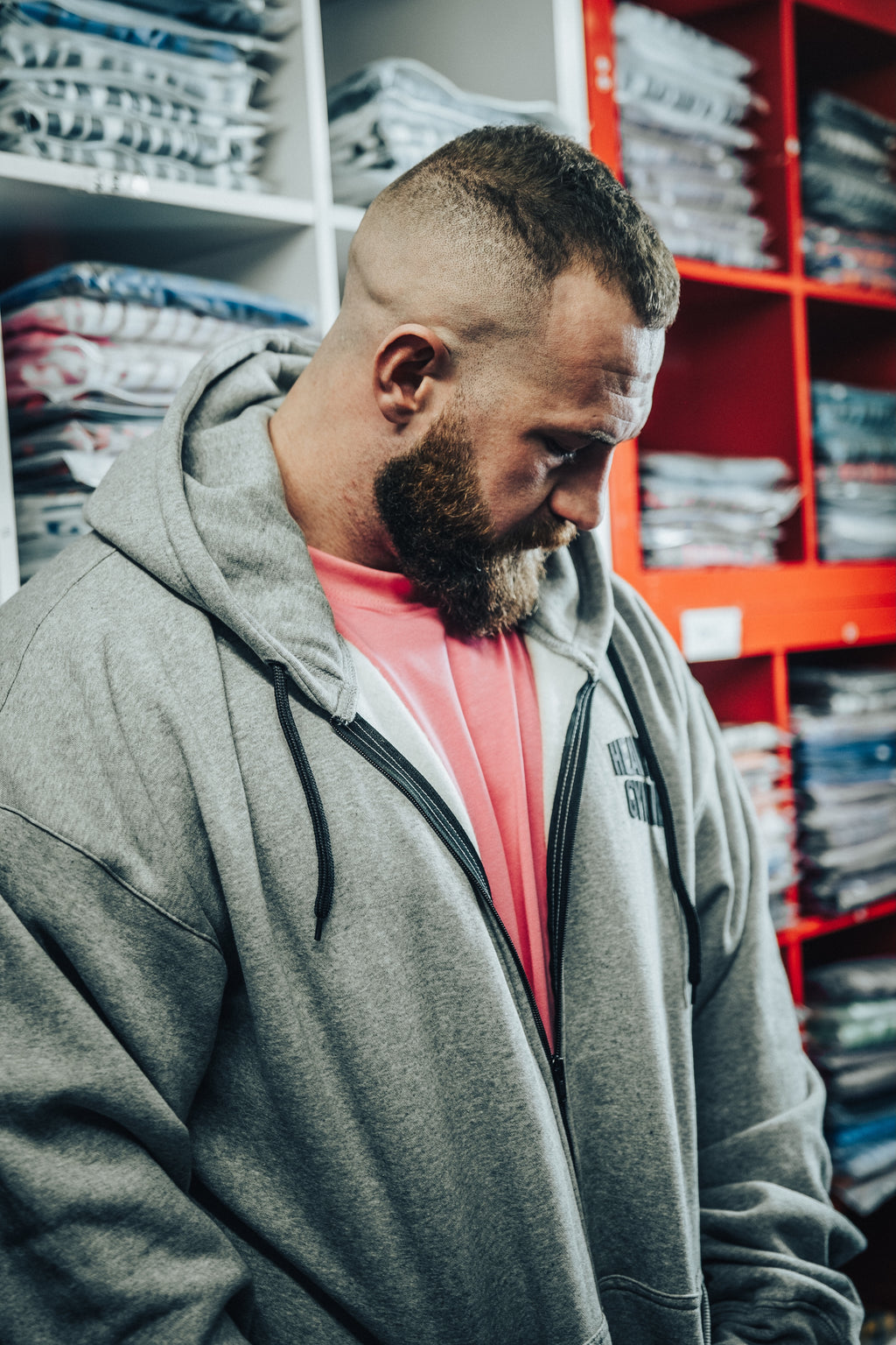 Black on Grey Zip Up