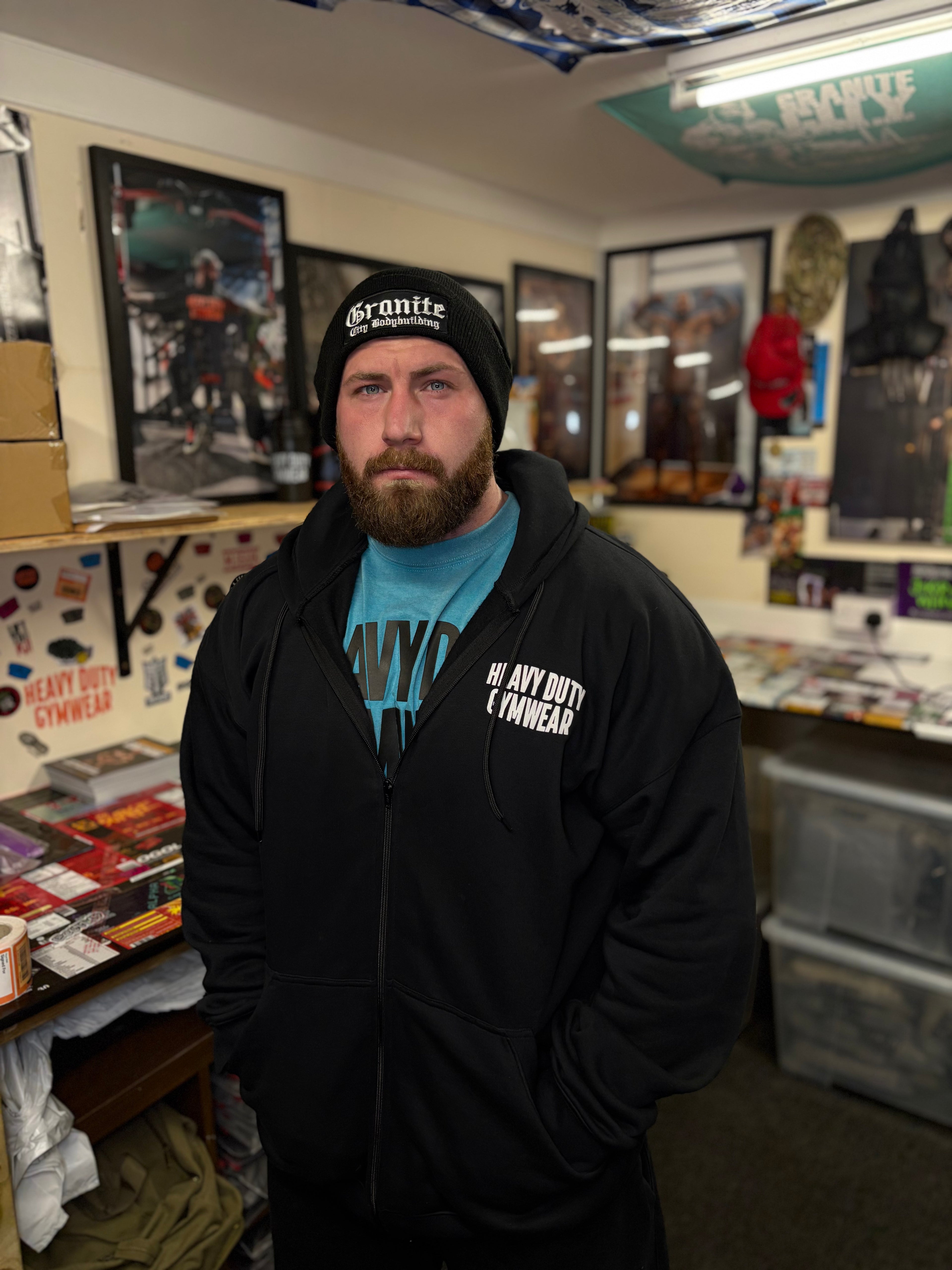 White on Black Zip Up Hoodie