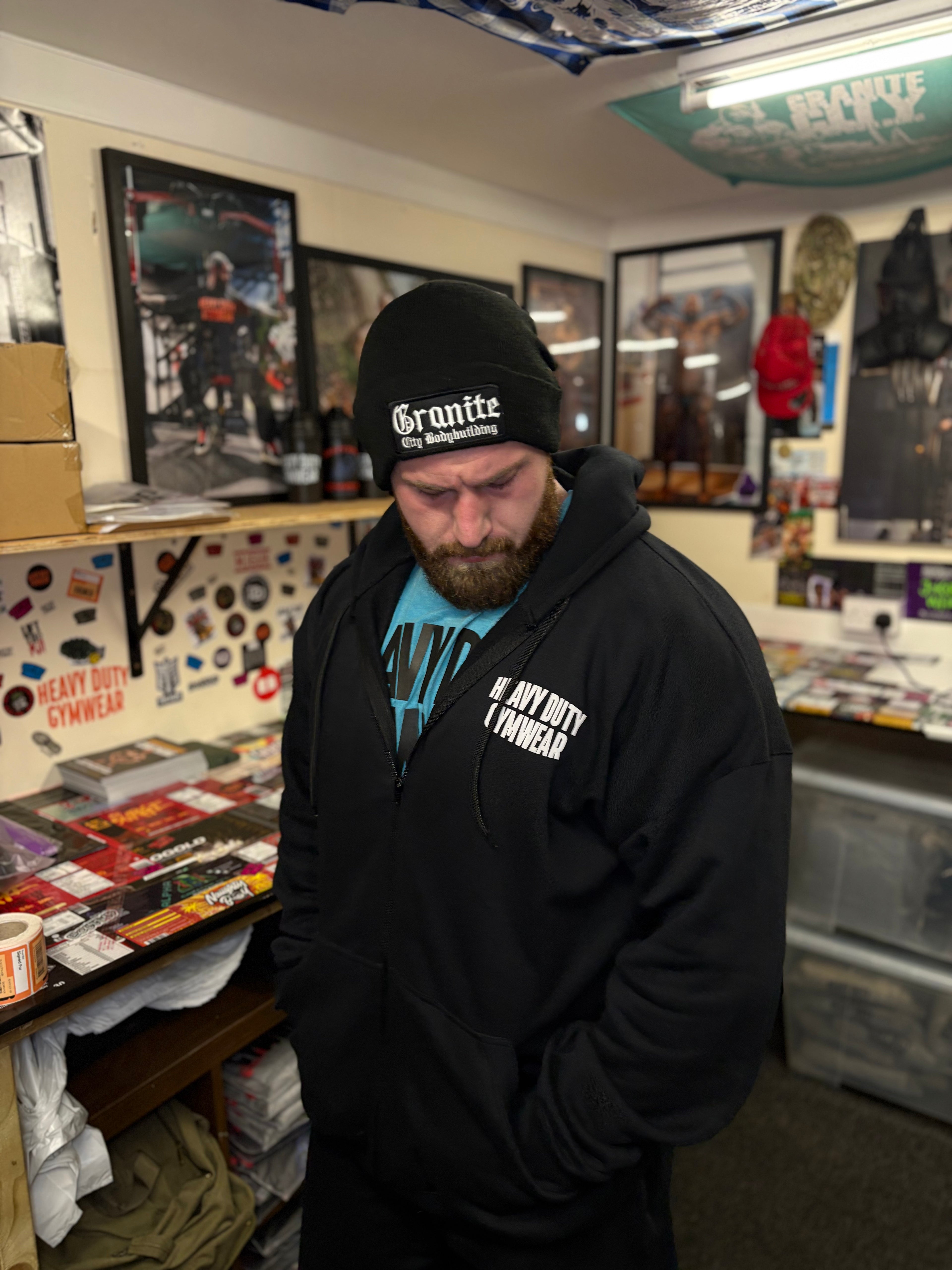 White on Black Zip Up Hoodie